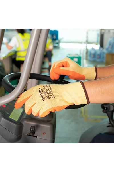 Andanda work gloves, nitrile/rubber, yellow/orange, size XL