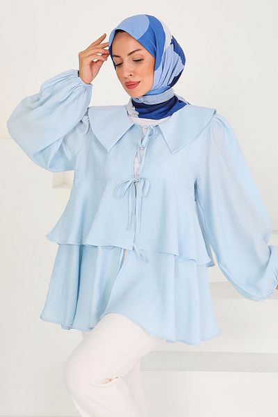 TOFİSA Tie-Up Shirt Baby Blue - 27549