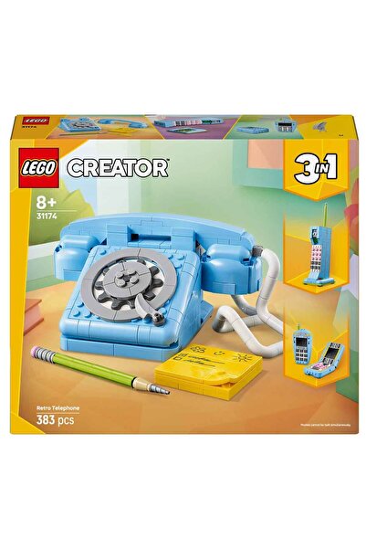 LEGO هاتف Creator 3 في 1 Retro 31174 - للأطفال من عمر 8 سنوات فما فوق في الثمانينيات أو التسعينيات من القرن الماضي