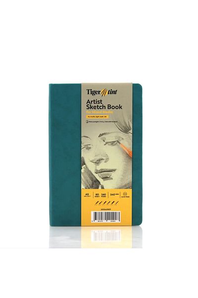 Tigertint Hard Cover Sketchbook 140 g A5 80 Sheets Turquoise 100140507