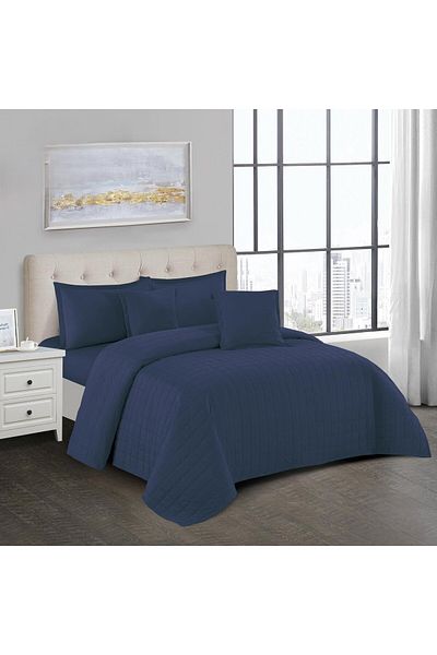 Roshen Plain double quilt set - 6 pieces - quilt 250 x 230 cm - full sheet 200 x 200 + 30 cm