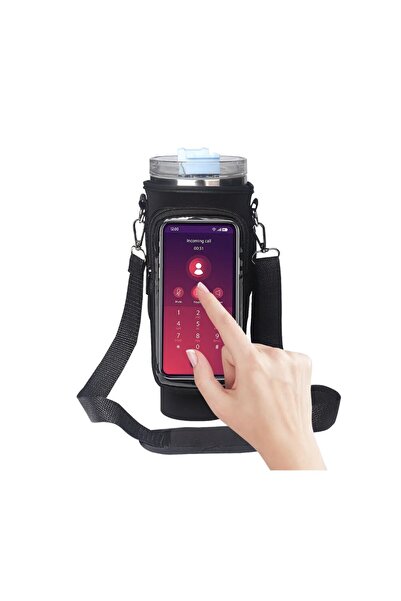 Adamcaly Termos cu husă din neopren și compartiment pentru smartphone Adamcaly, 1200 ml
