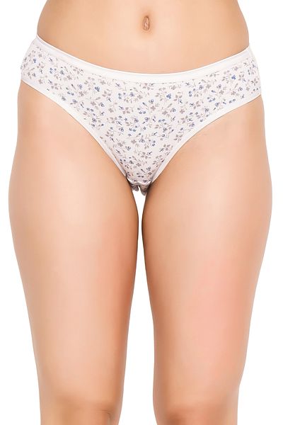 Clovia Pack of 3 Low Waist Leaf Print Bikini Panties - Cotton