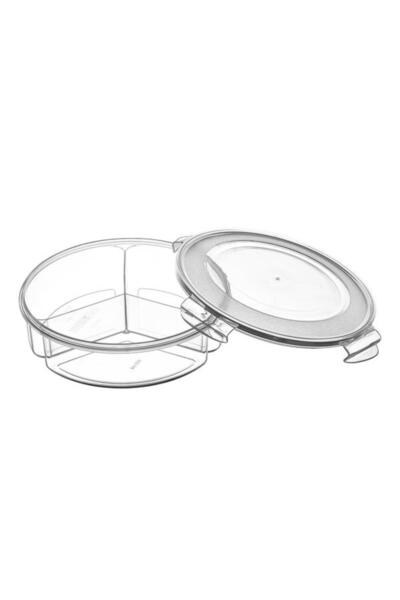 PlastArt Fresh Box Round Compartment Storage Container - 1350 ml