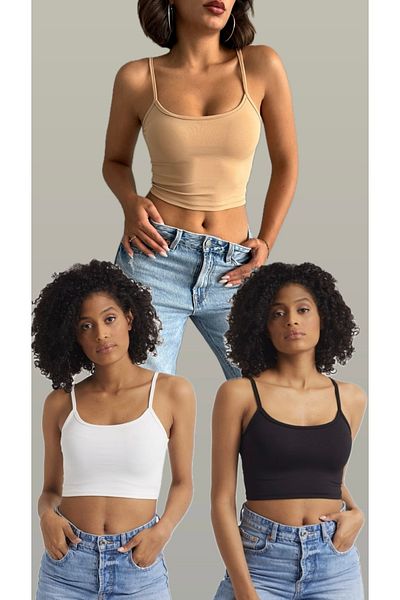 The Base Women's Advantage 3 Pack Crop Top with Rope Strap