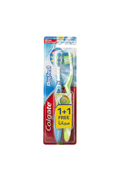 Colgate فرشاة أسنان ماكس فريش ناعمة، متوسطة، متعددة الألوان، 1+1 مجانًا