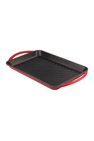 VAV GET Healthy and Safe, Non-Stick Cast Iron Dutch Oven Square Grill Pan – Red