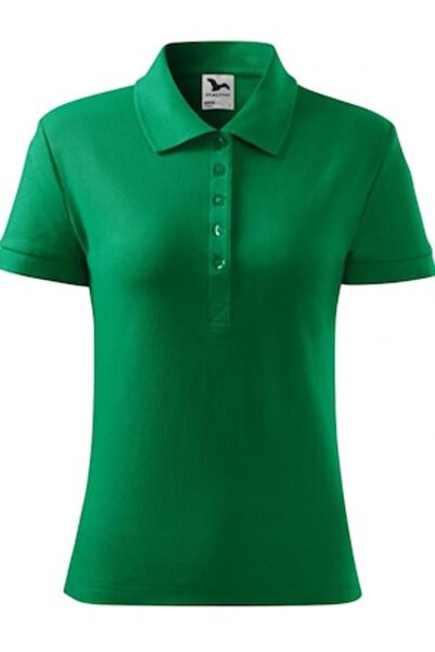 Malfini Tricou polo pentru femei din bumbac, verde mediu, mărimea M