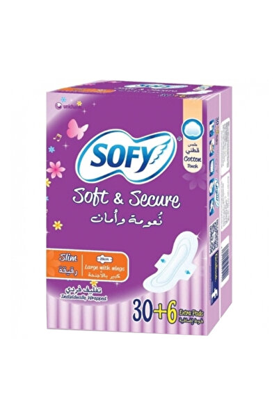 sofy Soft &Secure Slim Large Wings Pads , 30+6 Pads