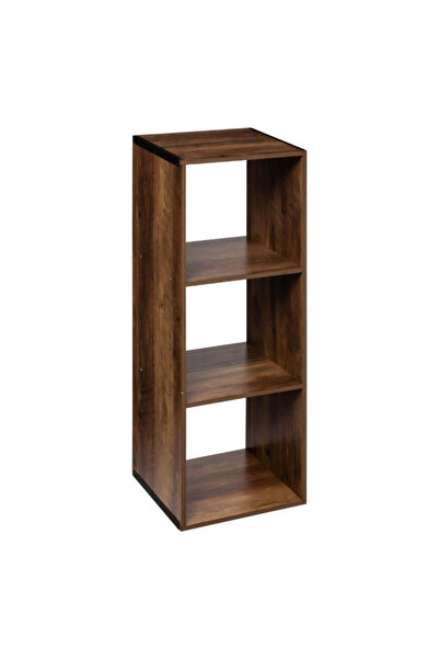 Five Simply Smart رف تخزين خشبي مختلط بثلاثة أقسام