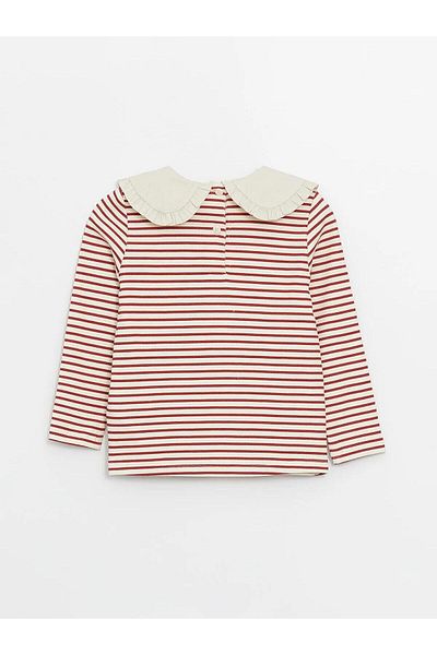 LC Waikiki Baby Collar Long Sleeve Striped Baby Girl T-Shirt (W5)