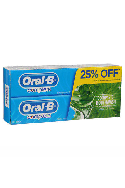 Oral-B معجون أسنان مبيض + غسول للفم، 2 × 100 مل
