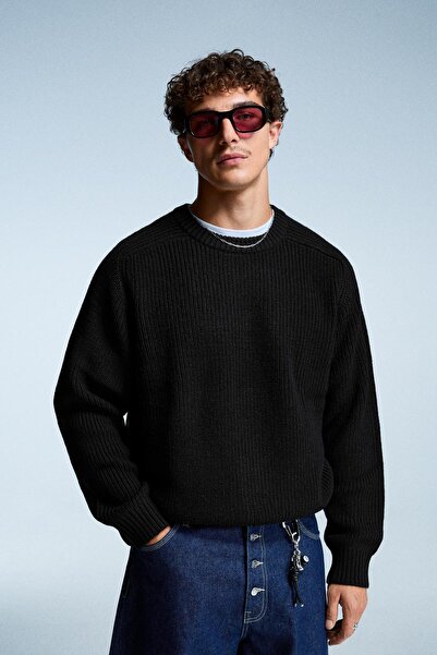 Bershka Yünlü fitilli örgü kazak