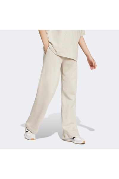 adidas Essentials Small Logo Feel Cozy Open Hem Kadın Bej Eşofman Altı