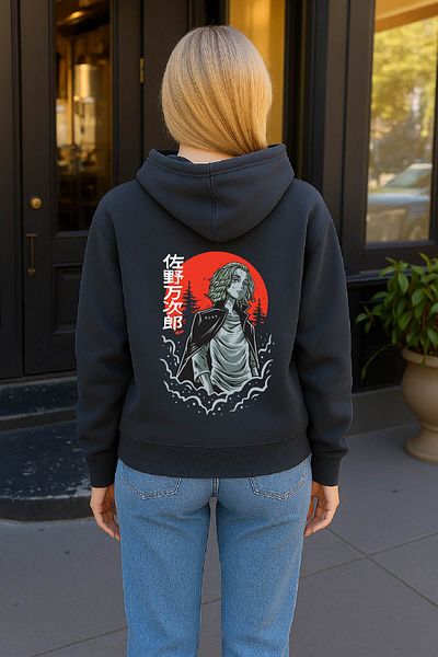 By Caspita Fashion Lenithra Tokyo Revengers Mikey Anime Back Printed Unisex Oversize Smoked Hoodie