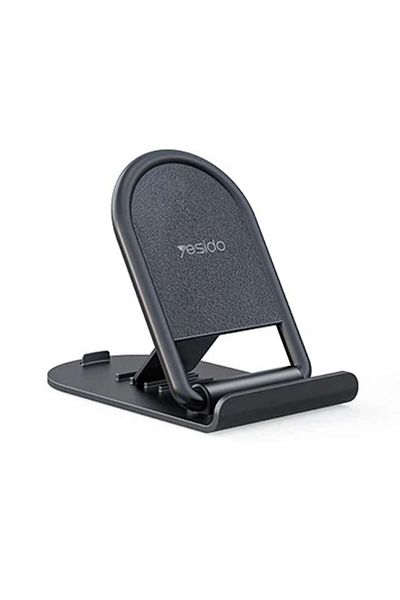 Tim Flexi Desk Phone Stand, Foldable, Long Last, X37, Silicone Flex, Deep Dark