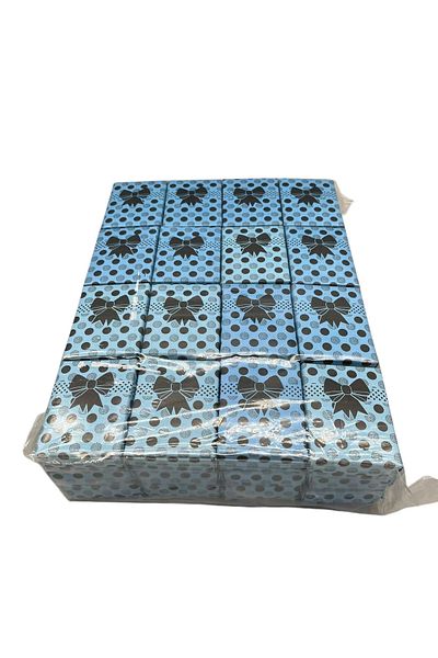 MeGass Dekor Blue Color with Cardboard Sponge 8/6 cm 48 Pieces Triple Set Jewelry Box