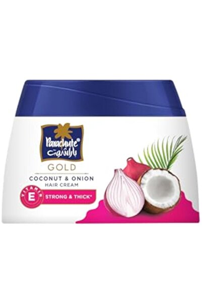 Parachute كريم الشعر جولد أونيون، شعر قوي وكثيف الآن مع جوز الهند المغذي والبصل 140 مل