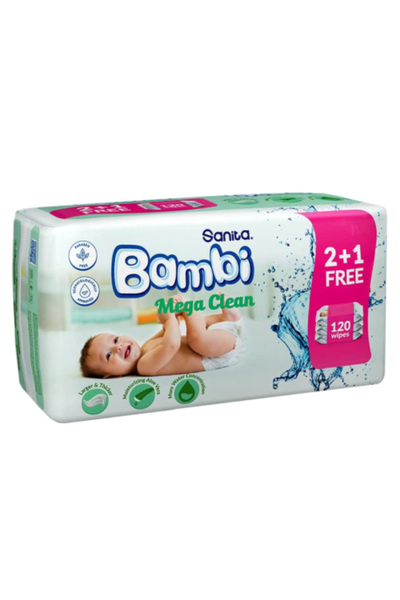 Bambi Baby Wipe Mega Clan, 2+1 40Piece