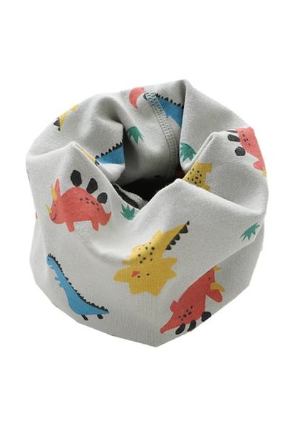 KERNOWSUN Children's Neck Gaiter Scarf, Dinosaur Design, Gray, KERNOWSUN, 40x20 cm