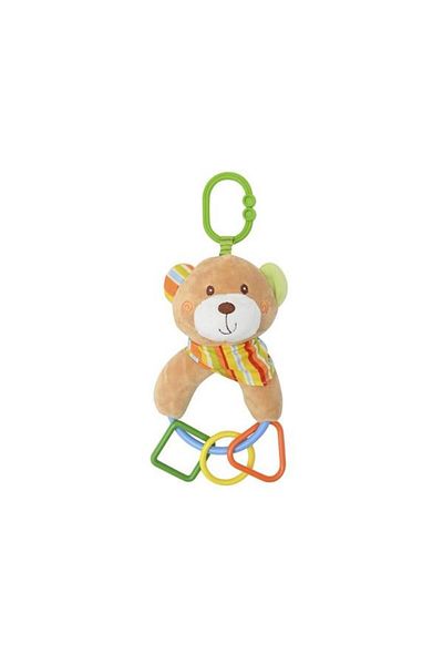 LORELLİ Plush Toy Bear, 20 cm, with Rattling Geometric Shapes, 0 months+