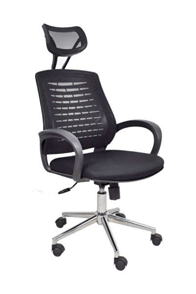 ChairLife Atlas Başlıklı Metal Ayaklı Fileli Ofis Büro Bilgisayar Çalışma Kol...