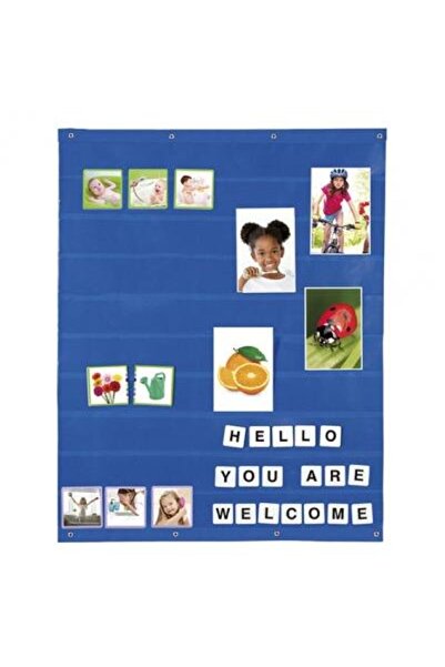 AKROS Panou didactic de afisaj cu buzunare transparente,