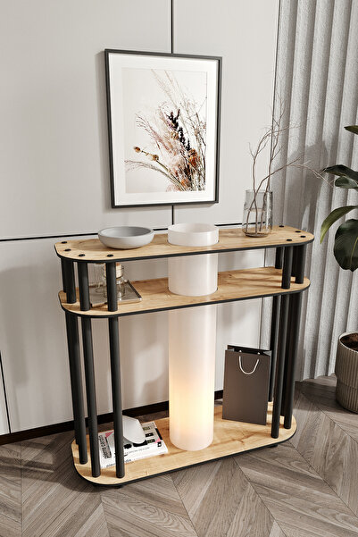 Genel Markalar Cruise Dresuar Dekoratif Raflı Lambader Meşe, 1. Sınıf MDF ve PVC Başlık