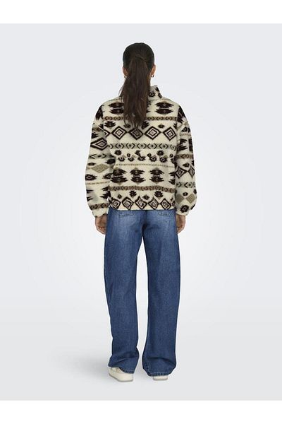 ONLY 15267415-Onljanne Life Aztec Teddy Yellow Alm Women's Sports Sweatshirt