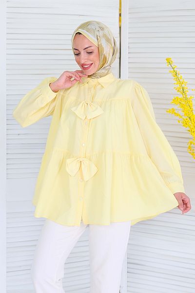 TOFİSA Bow Detailed Tunic Sari - 27551