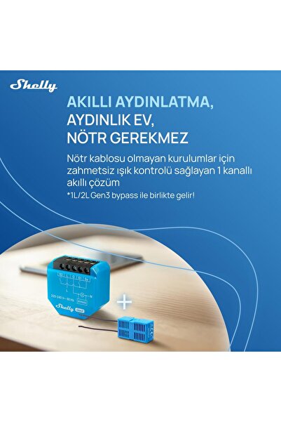 Shelly 1L Gen3 Nötrsüz Akıllı Röle