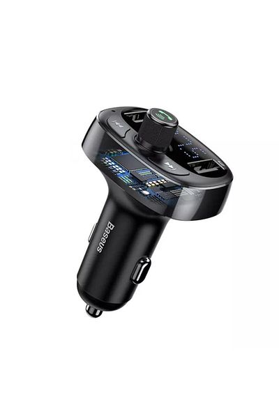 Hoco Car Charger with FM Modulator, Timacontech, 2x USB, TF Card, MP3, S62, Hard Plastic, Intense Dark