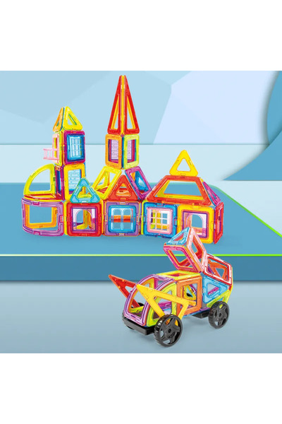 LUDIRO Set Magnetic Constructii 86 Piese , Joc Educativ STEM 3D pentru Copii +3 Ani