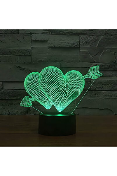 GÜMRÜK BEY 3D Dokunmatik LED Gece Lambası – Pilli & USB Bağlantılı Renk Değiş...