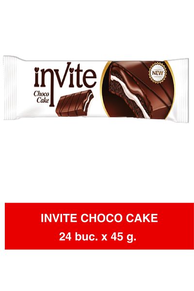 İNVİTE CHOCO CAKE – Cake with cocoa glaze and milk cream 45g x 24 pieces