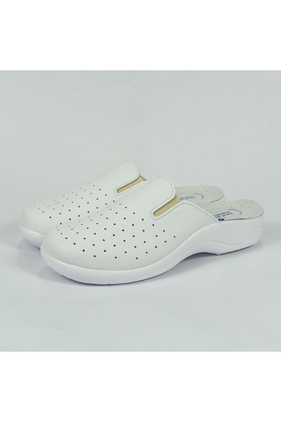NO BRAND Leather medical clog with colored insert
