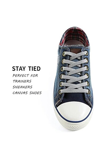 Endurance Sports Set 2 shoelaces, flat cotton, Universal size, 100 cm, Grey