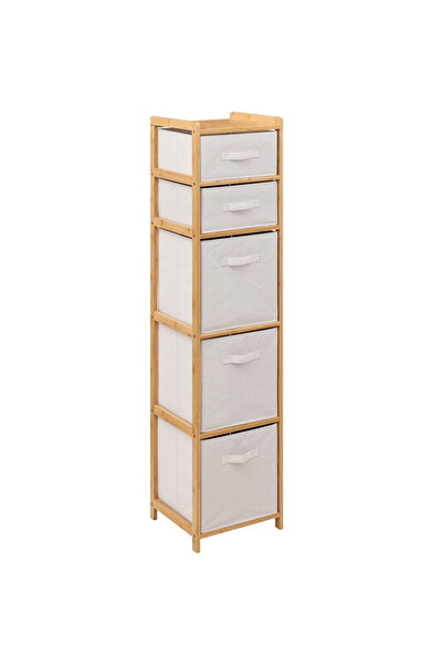 5FiveSmart Dulap 5Five Tidy Box cu 5 rafturi, bambus, 35x33x144 cm,