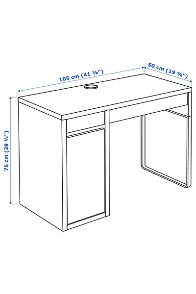 IKEA MICKE Desk, white/charcoal, 105x50 cm