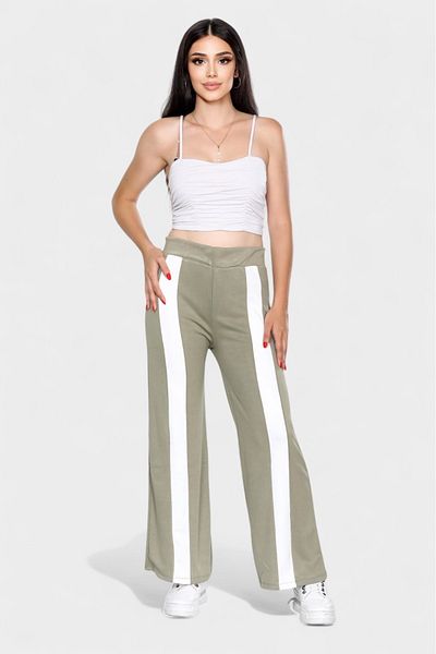 Pollux Women's High Waist Palazzo Sweatpants with Stripe
