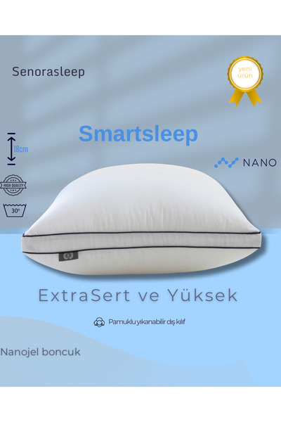 SENORA SMART Extra sert ve yüksek yastık (nano boncuk dolgulu yükseklik ayarlı)