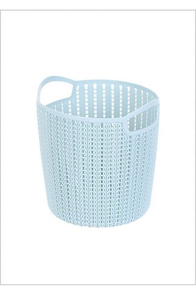 Miniso Small round braided storage basket in blue