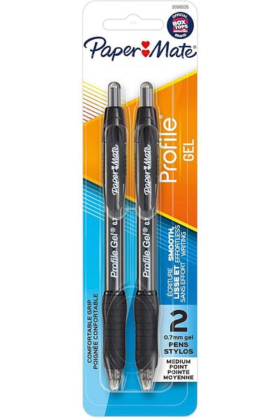 Newell Paper Mate Profile Retractable Gel Pens, 2 / Pack
