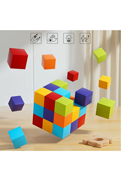 LUDIRO 3D Educational Magnetic Cube Set, 48 Pieces for Creativity, Logic and STEM Development