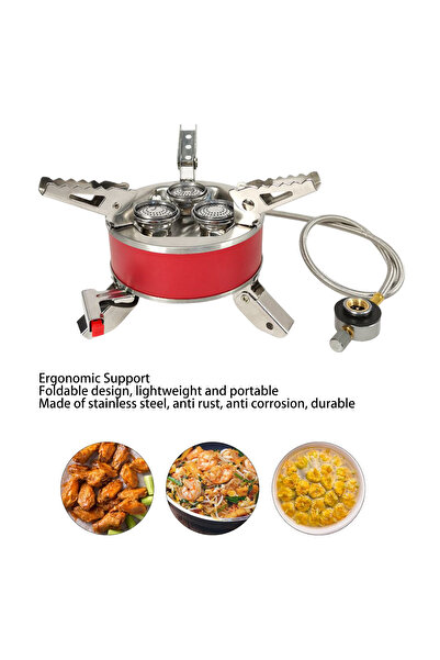 Safari Portable Stainless Steel Gas Stove Foldable Design, 3.0KW Power, 220g/h Gas Consumption SSF05