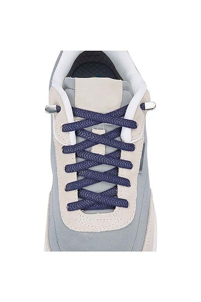 Endurance Sports Set 2 Elastic Shoelaces with NO TOUCH System, Metal Clip, Endurance Sports, Flat, Navy Blue
