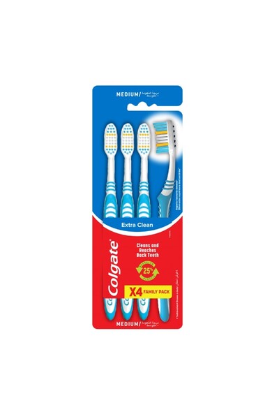 Colgate Extra Clean Medium Toothbrush, 3 + 1 Free