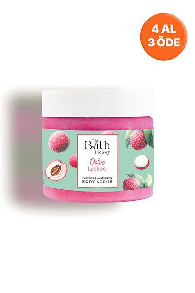 THE BATH FACTORY تقشير وترطيب وتنقية الجسم - بنكهة الليتشي 300 جرام