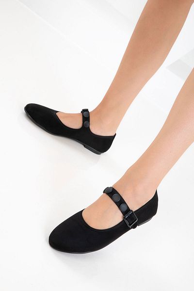 SOHO Black Suede Women's Ballerinas 20812