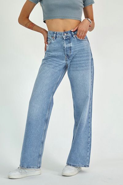 Trendyol Collection Blue High Waist Wide Leg Jeans Twoaw26Je00189
